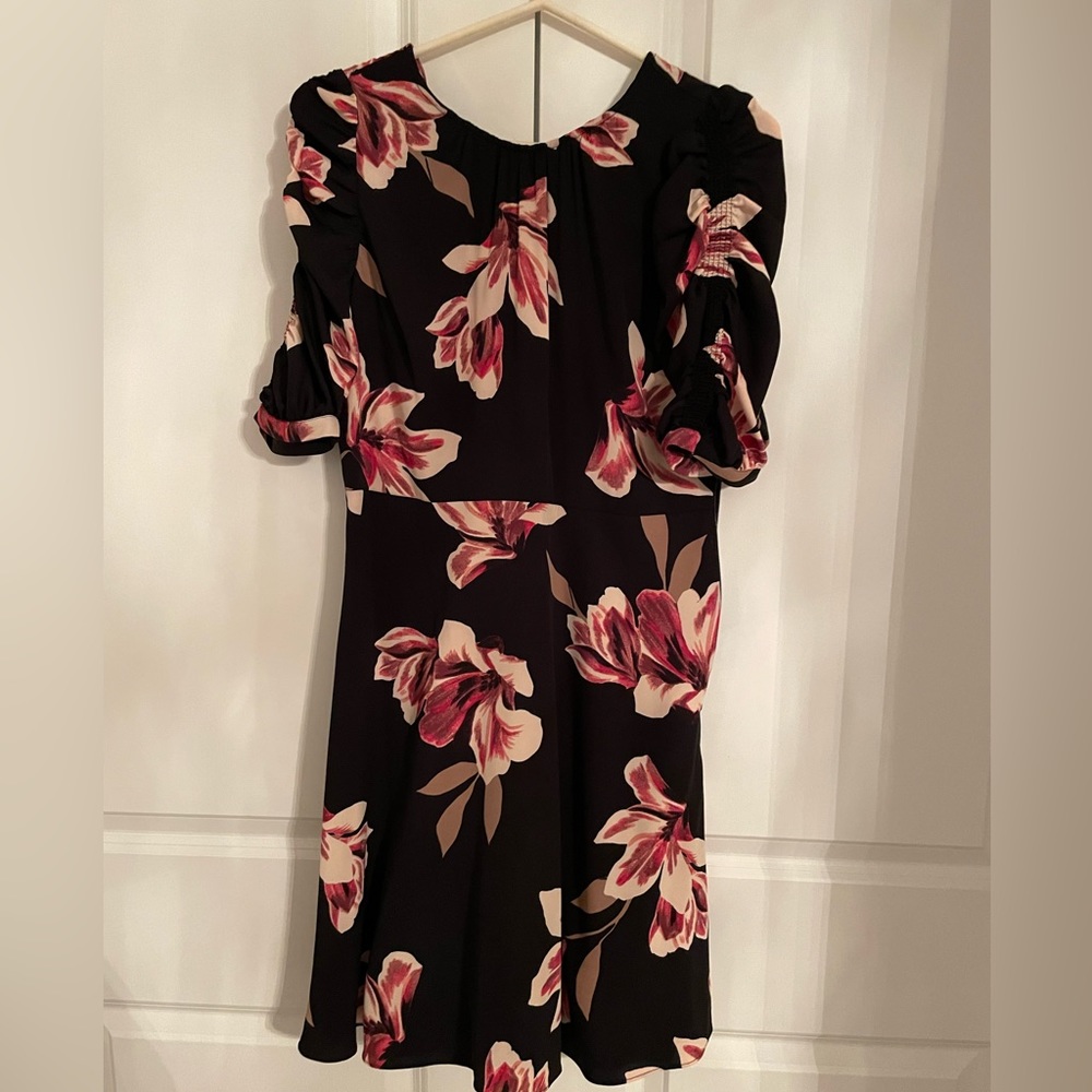 Floral black and pink dress